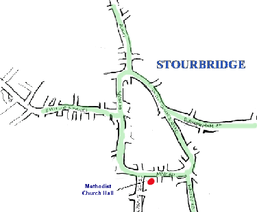 Map showing location of New Road Methodist Church Hall Stourbridge